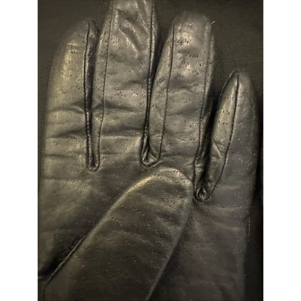 Fownes Women's Black Leather Gloves Size Medium 100% Acrylic Lining Philippines